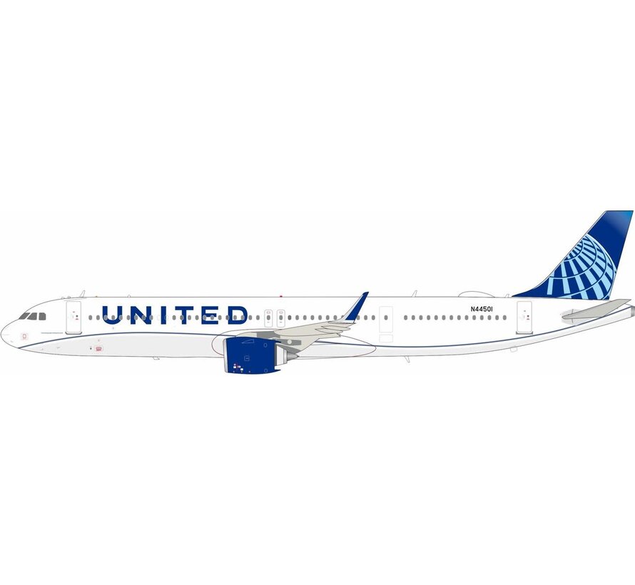 A321neo United Airlines Blue evolution livery 1:200 with stand