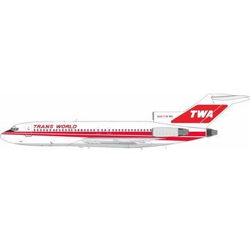 InFlight B727-31C TWA Trans World Airlines red poly livery N891TW 1:200 with stand
