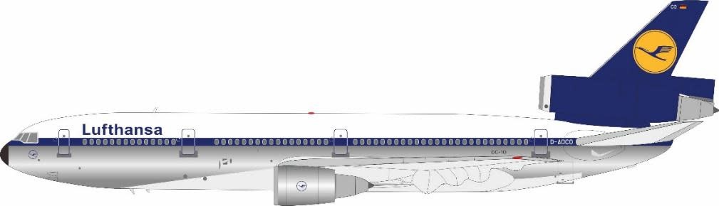 DC10-30 Lufthansa old livery silver belly D-ADCO 1:200 polished