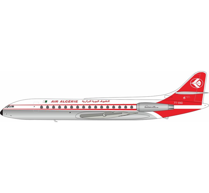 SE210 Caravelle III Air Algerie 7T-VAG 1:200 polished with stand + NSI+