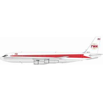InFlight B707-100B TWA Trans World Airlines Starstream N86741 1;200 polished with stand