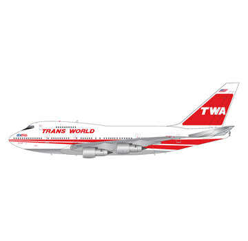 Gemini Jets B747SP TWA Trans World  N58201 Boston Express 1:200 with stand