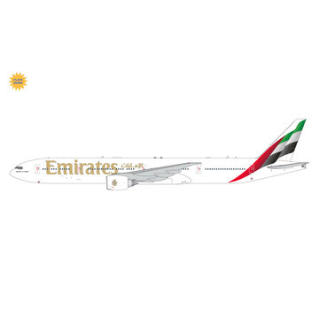 Gemini Jets B777-300ER Emirates new livery 2023 A6-ENV 1:200 flaps down with stand