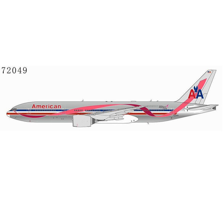 B777-200ER American Airlines AA Breast Cancer pink ribbon N759AN 1:400 polished