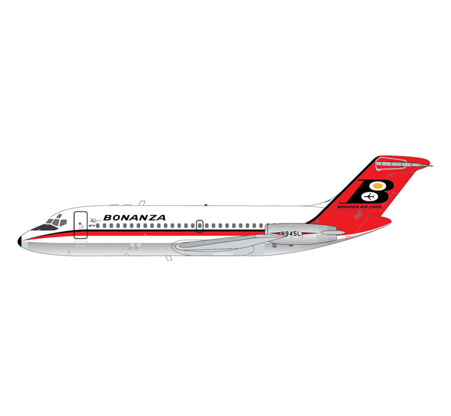 DC9-11 Bonanza Airlines N945L 1:200 polished belly**Discontinued**