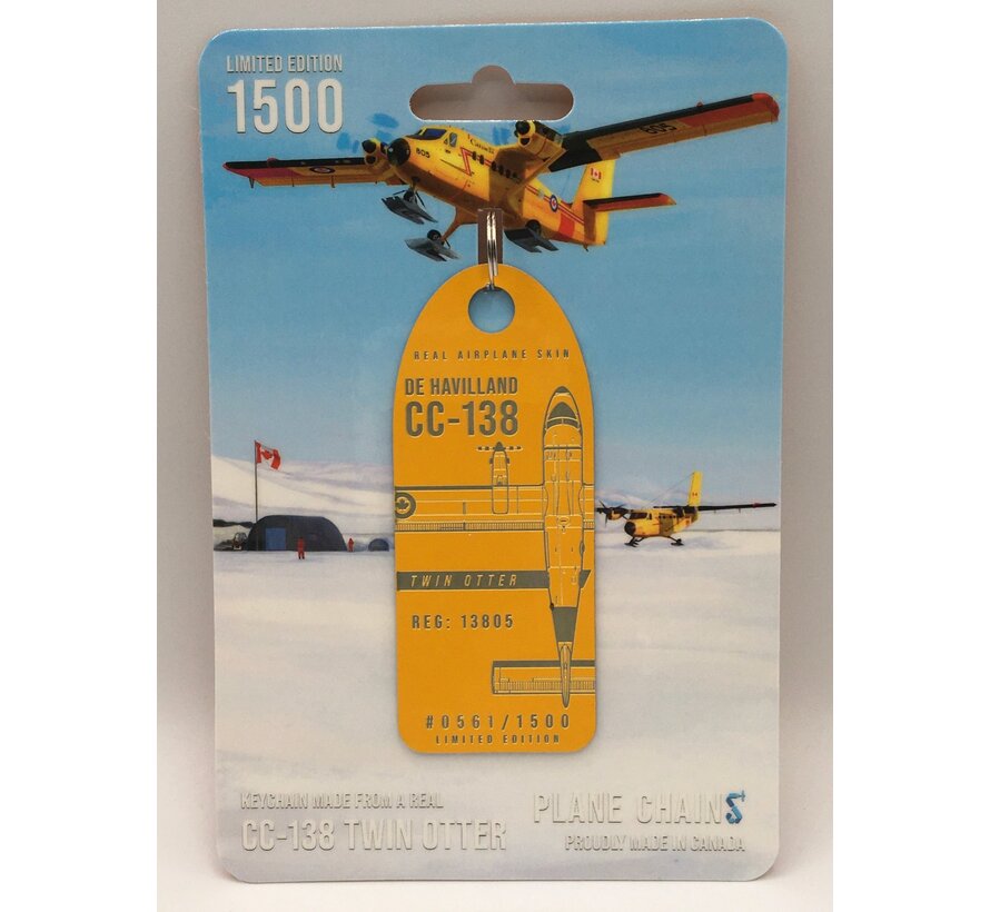 CC138 DHC-6 Twin Otter 13805 RCAF 440 Squadron yellow aircraft skin tag
