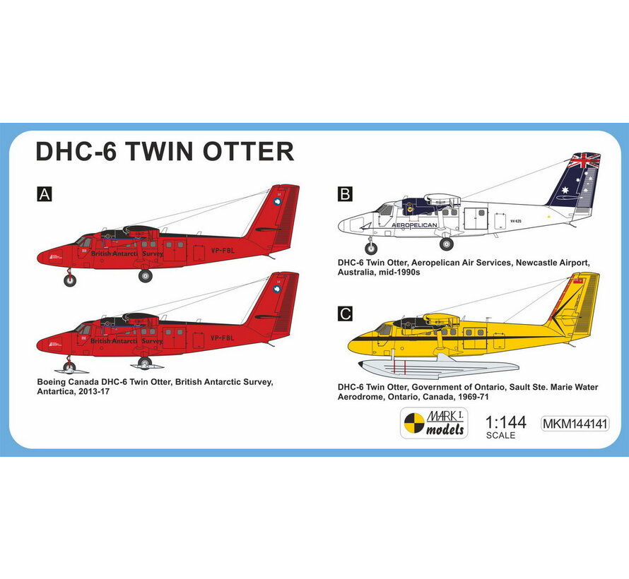 Mark 1 DHC-6 Twin Otter Twotter BAS OMNR 1:144