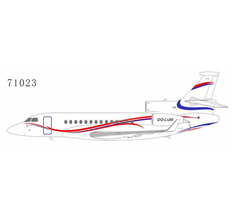 Falcon 7X Belgian Air Force Luxaviation old livery sweeping lines OO-LUM 1:200