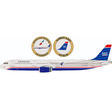 InFlight A321 American US Airways retro livery N578US 1:200 with stand & coin +preorder+