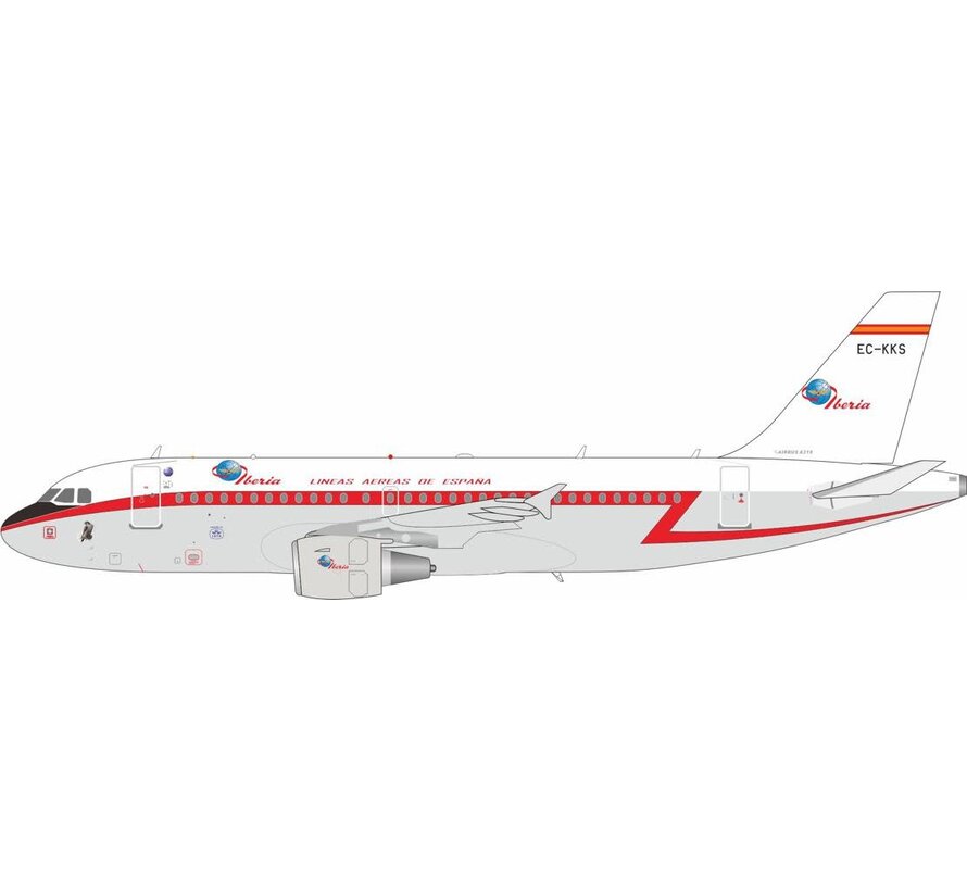 A319 Iberia retro livery EC-KKS 1:200 with stand