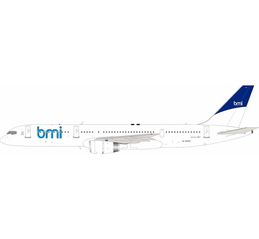 B757-200 BMI British Midland white livery G-STRY 1:200 with stand +preorder+