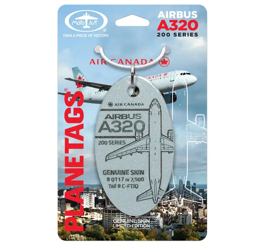 A320 Air Canada Plane Tag C-FTJO Toothpaste Mint