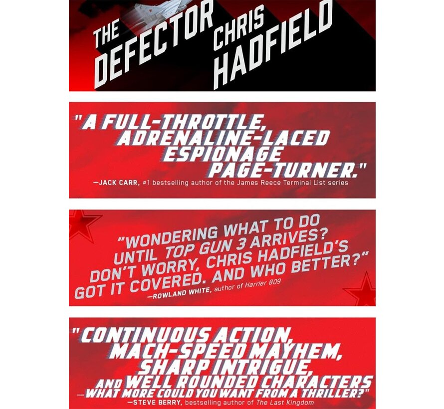 The Defector: Apollo Murder Series: A Novel (Fiction) hardcover ++AUTOGRAPHED BY CHRIS HADFIELD++