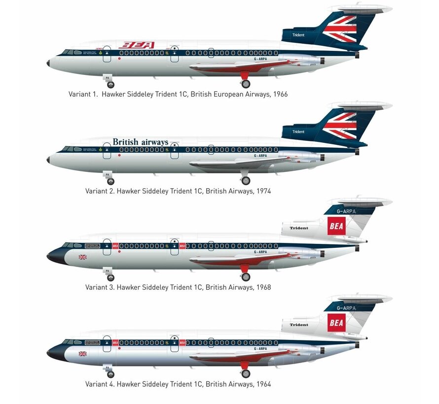 X-SCALE HS121 Trident 1C British Airways/BEA 1:144