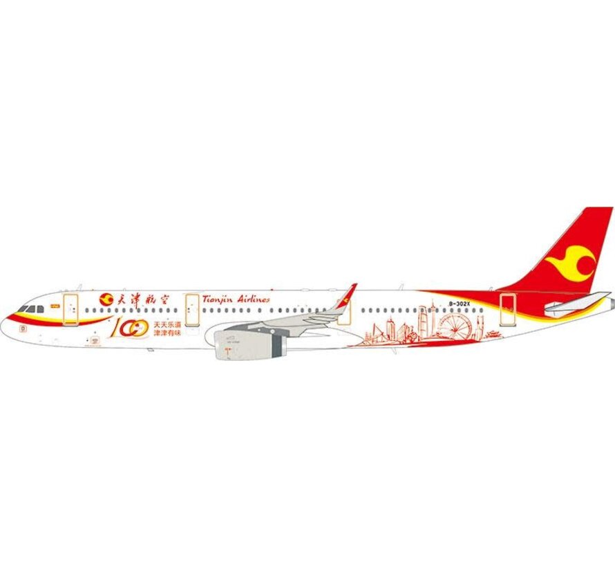 A321S Tianjin Airlines 100th B-302X 1:200 sharklets with stand