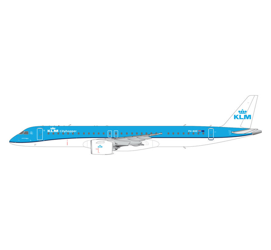 ERJ195-E2 KLM Cityhopper PH-NXE 1:200 with stand