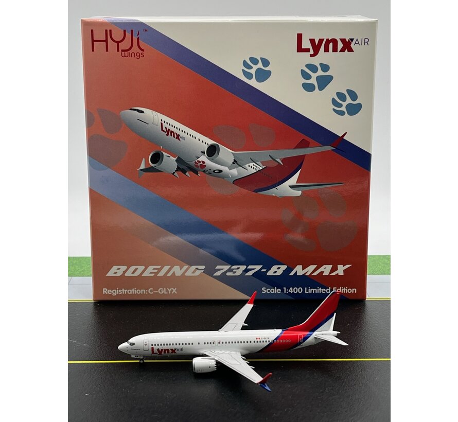 B737-8 MAX Lynx Air C-GLYX with paw prints 1:400 HY