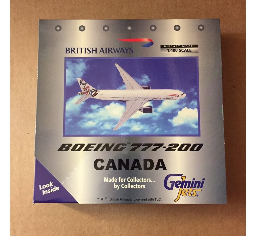 B777-200 British Airways G-VIIN Canada World Tail 'Whale Rider' 1:400**Discontinued**