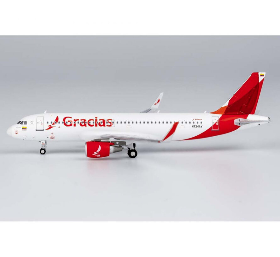 A320S Avianca GRACIAS N724AV 1:400 sharklets