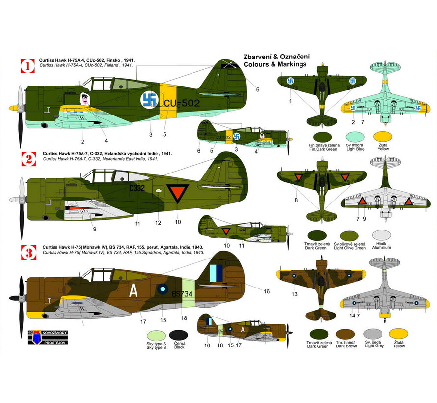 Curtiss Hawk 75A/Mohawk Mk.IV (Finnish AF, NEIAAF, RAF) 1:72
