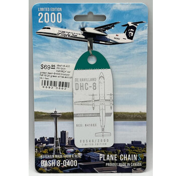 Plane Chains dash-8-400 Horizon N416QX green white aircraft skin tag