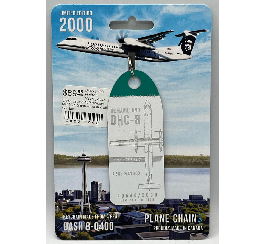 dash-8-400 Horizon old livery N416QX green white aircraft skin tag
