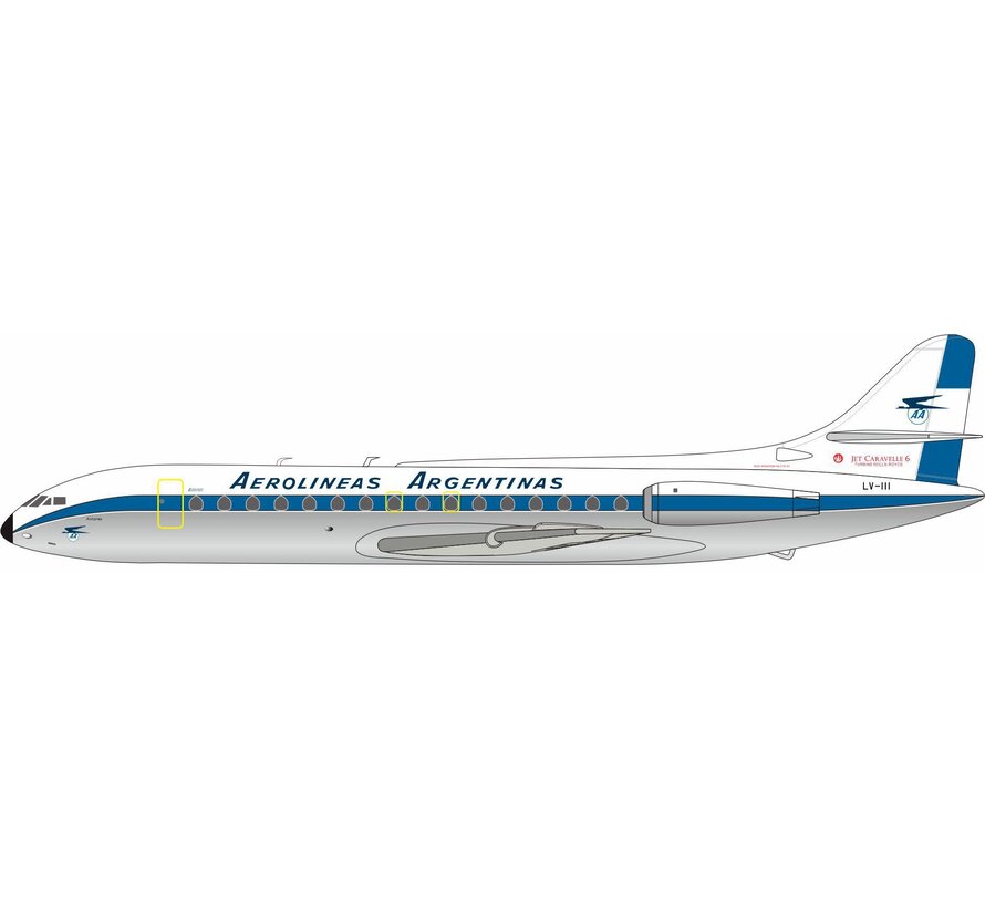 Se210 Caravelle 6 Aerolineas Argentina  LV-II 1:200 polished with stand  +Preorder+