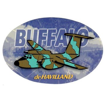 deHavilland Buffalo Dehavilland Oval Camouflage Cartoon Pudgy 2 7/8'' X 4 3/8'' Sticker