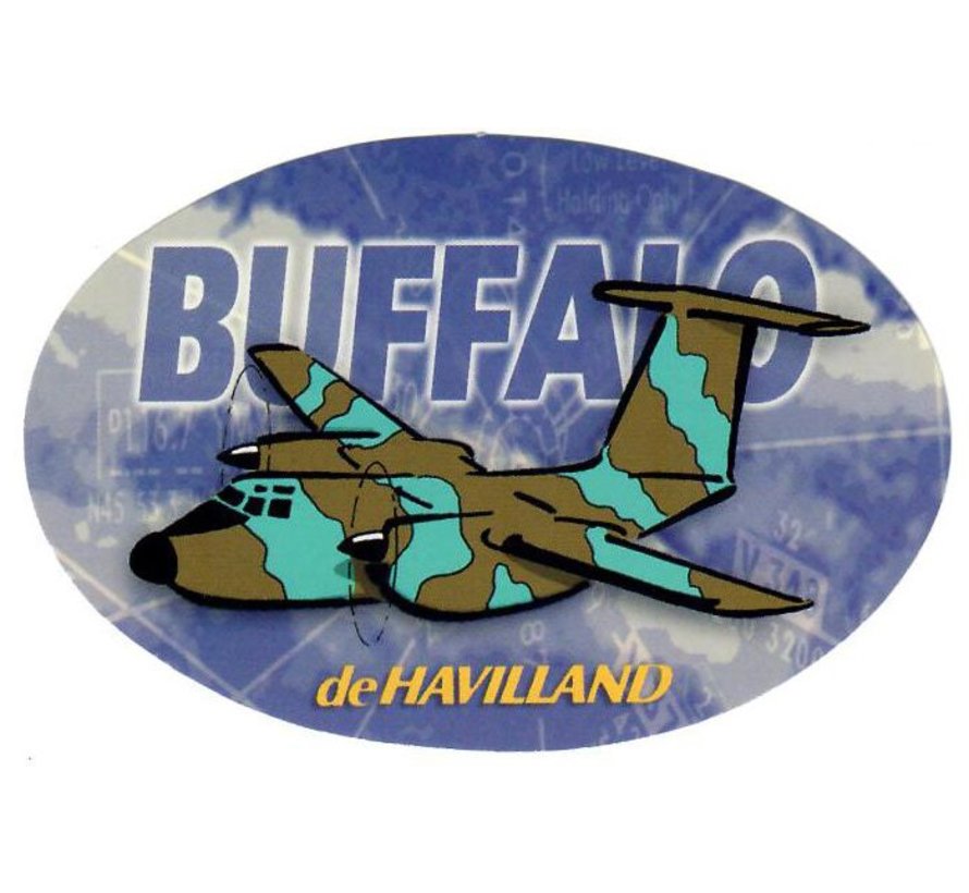 Buffalo Dehavilland Oval Camouflage Cartoon Pudgy 2 7/8'' X 4 3/8'' Sticker