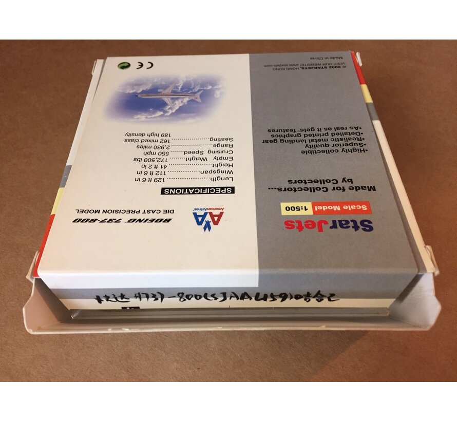 Starjets B737-800 American 'Astrojet' N951AA [Chrome] 1:500**Collection sale