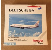 Herpa B737-300 Deutsche BA ""Schrifttanz - World Tail" 1:500**Discontinued**
