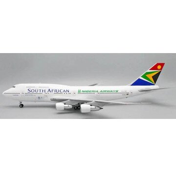 JC Wings B747-300 South African Airways Nigeria Airways hybrid ZS-SAU 1:200 with stand
