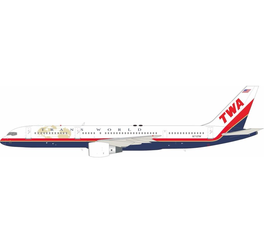 B757-200 TWA Trans World Airlines final livery N712TW 1:200 with stand +pre-order+