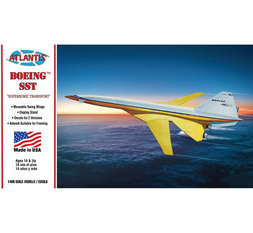 ATLANTIS Boeing SST Transport -Boeing Markings 1:400 [2023 re-issue] MODEL KIT !!