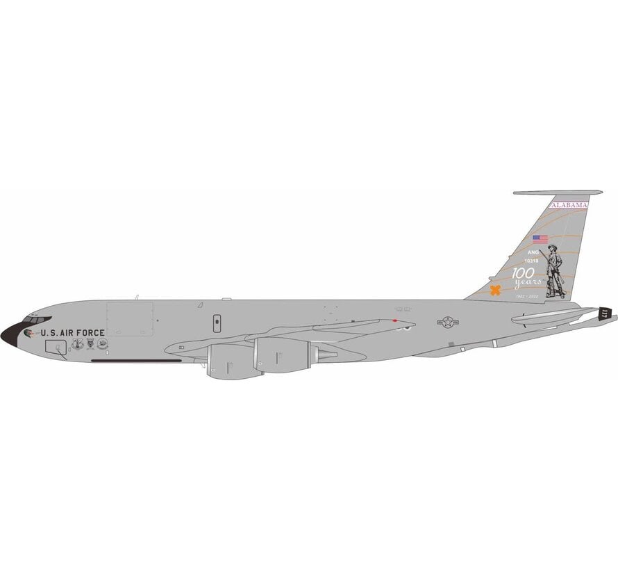 KC135R USAF Alabama ANG 100 years 61-0318 1:200 with stand