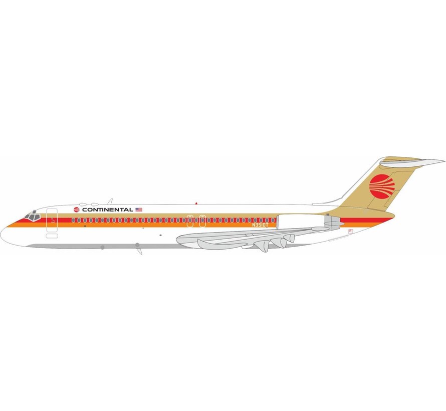 DC9-32 Continental Airlines red meatball livery N3510T 1:200 with stand (2nd) +pre-order+