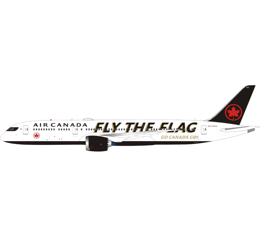 B787-9 Dreamliner Air Canada 2021 Olympics FLY THE FLAG C-FVLQ 1:200 with stand