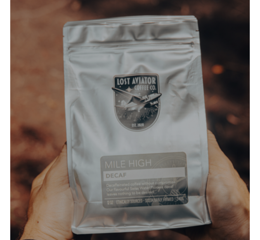 Mile High Decaffeinated Coffee 340G / 12 oz Whole Bean
