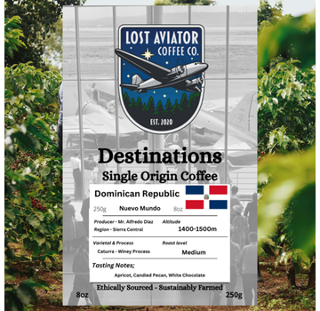 Lost Aviator Destinations - Dominican Republic Coffee 250 g / 8 oz Whole Bean