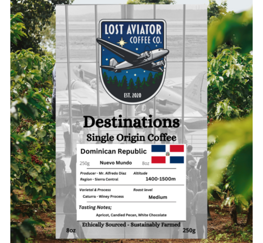Destinations - Dominican Republic Coffee 250 g / 8 oz Whole Bean