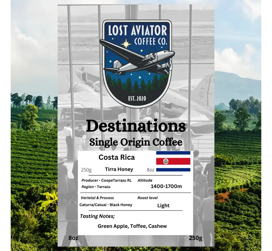 Destinations - Costa Rica Coffee 250 g / 8 oz Whole Bean