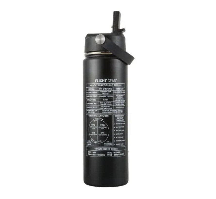 Flight Gear Water Bottle 22 oz with straw