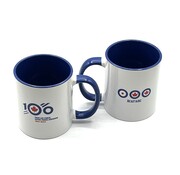 Coffee Mug RCAF 100 3 roundels white blue handle 11 oz.