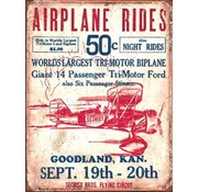 Tin Sign Airplane Rides