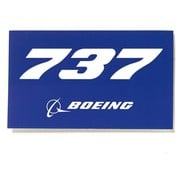 Boeing Store 737 Blue Rectangle Sticker 3 3/4" x 2 1/4"