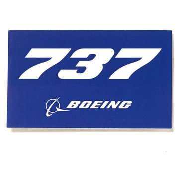 Boeing Store 737 Blue Rectangle Sticker 3 3/4" x 2 1/4"