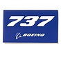 737 Blue Rectangle Sticker 3 3/4" x 2 1/4"