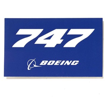 Boeing Store 747 Blue Rectangle Sticker 3 3/4" x 2 1/4"