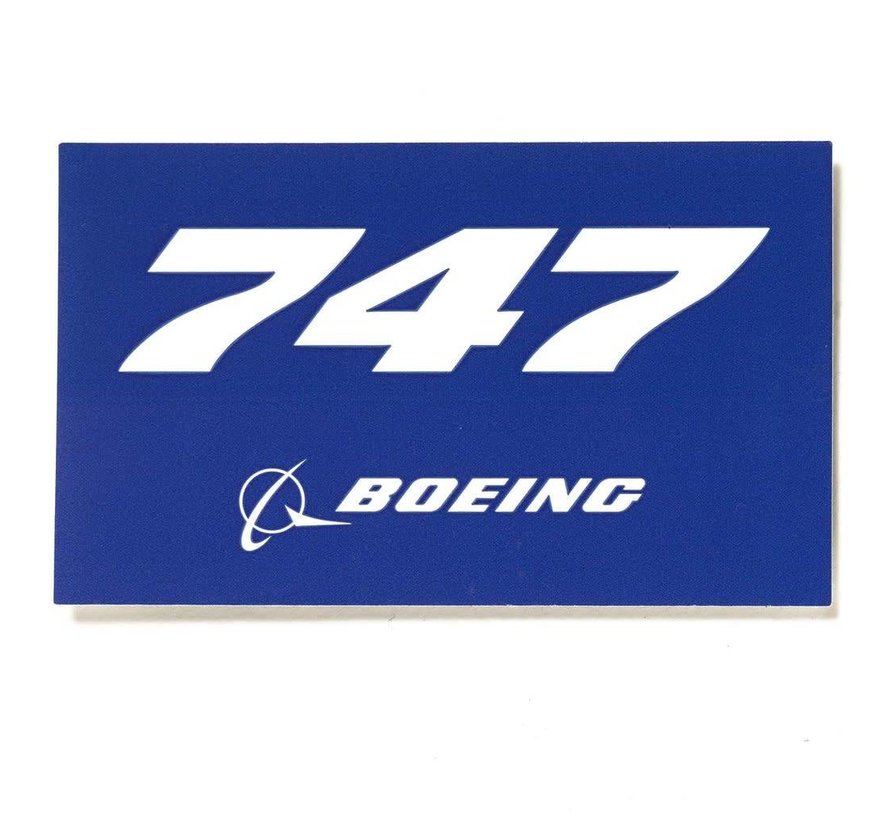 747 Blue Rectangle Sticker 3 3/4" x 2 1/4"