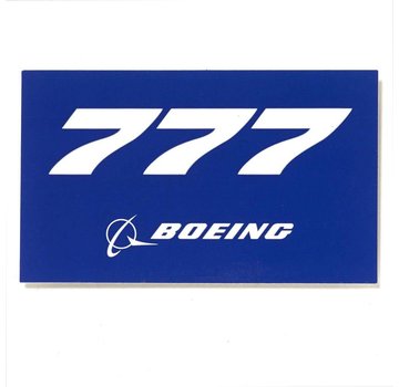 Boeing Store 777 Blue Rectangle Sticker